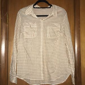 LOFT gingham button down blouse